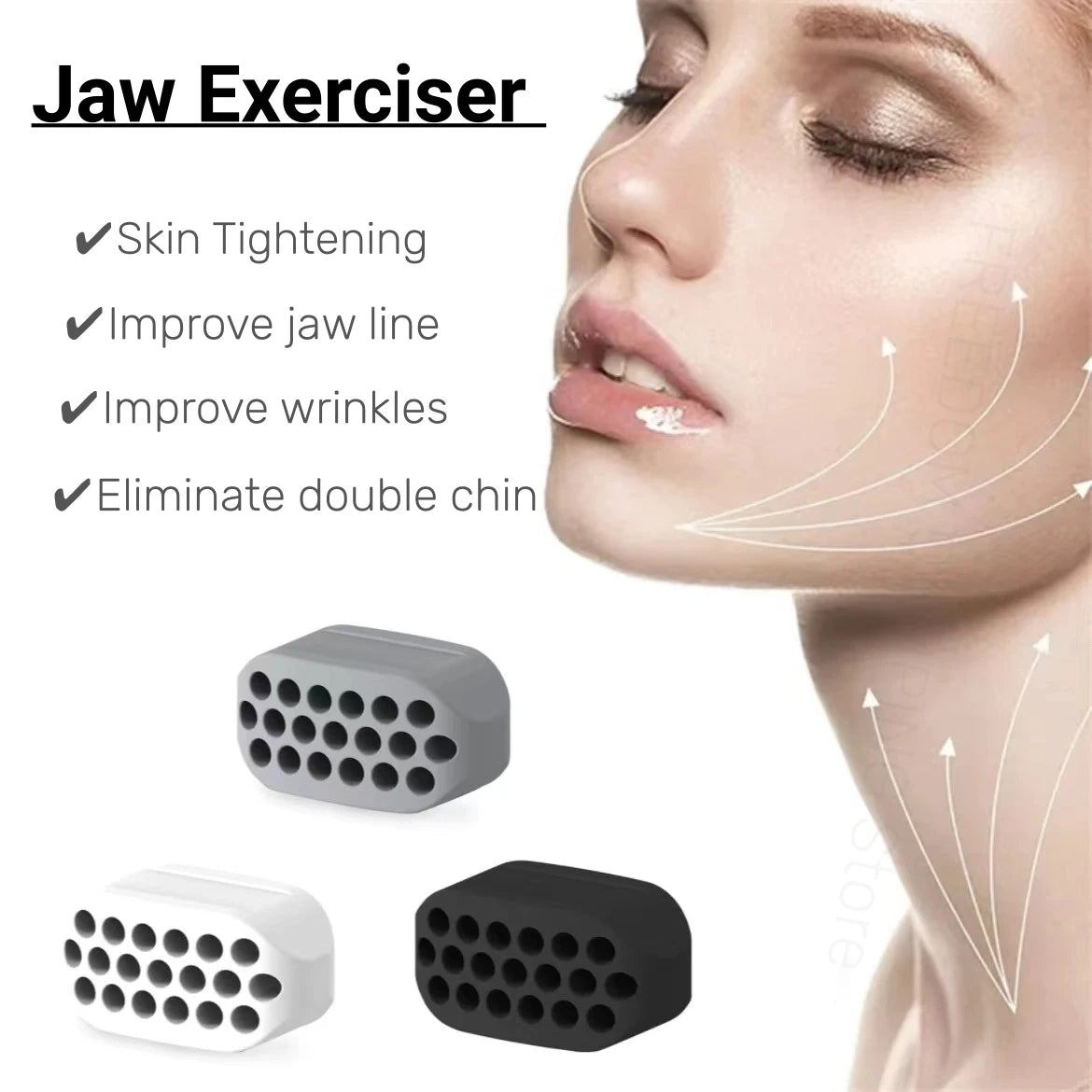 Jaw Exercise Ball Food-Grade Silica Gel Jawline Muscle Trainin Fitness Slimming Ball Nack Face Toning Jaw Exerciser Relex Gadget